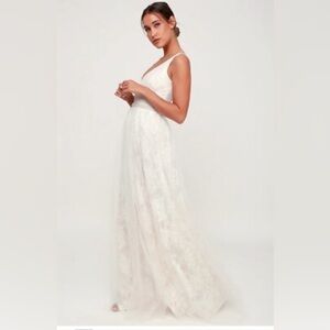 Lulu's Ivory Lace Dress